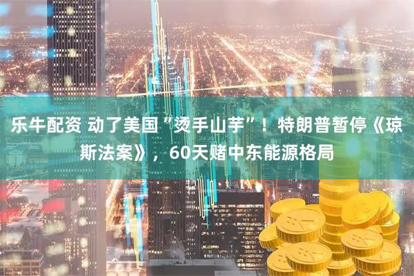 乐牛配资 动了美国“烫手山芋”！特朗普暂停《琼斯法案》，60天赌中东能源格局