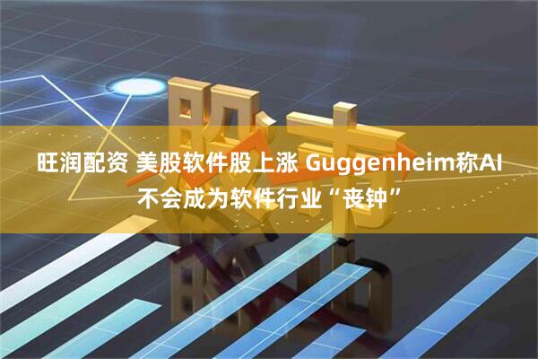 旺润配资 美股软件股上涨 Guggenheim称AI不会成为软件行业“丧钟”