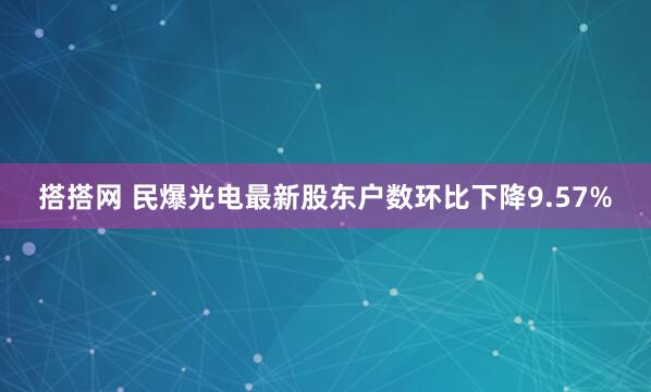 搭搭网 民爆光电最新股东户数环比下降9.57%
